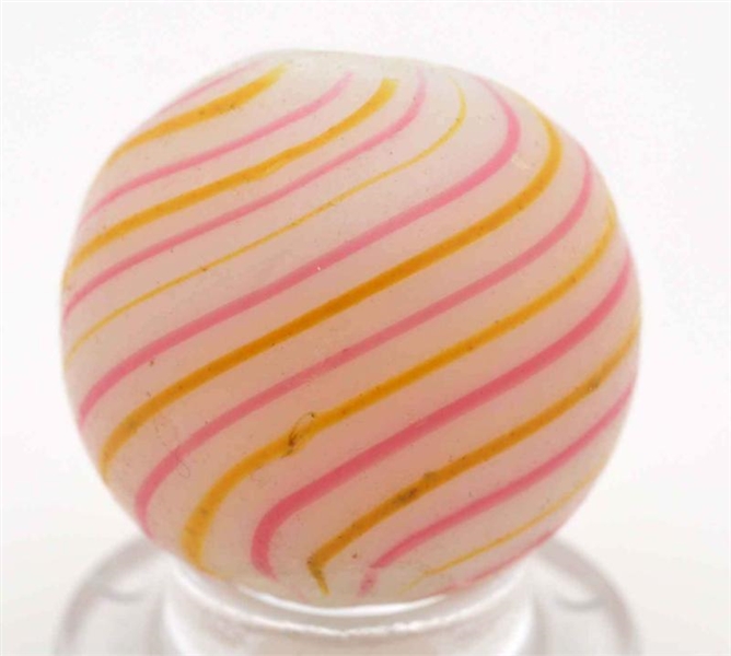 PINK & YELLOW BANDED CLAMBROTH MARBLE.            