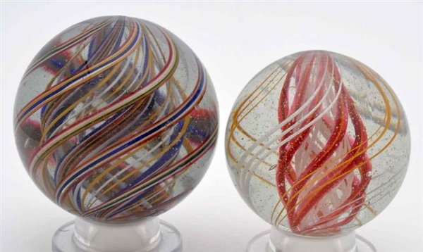 LOT OF 2: LARGE 3-STAGE SWIRL MARBLES.            