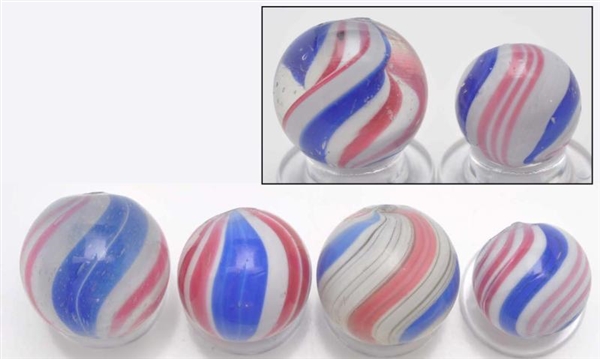LOT OF 6: PEPPERMINT SWIRL MARBLES.               