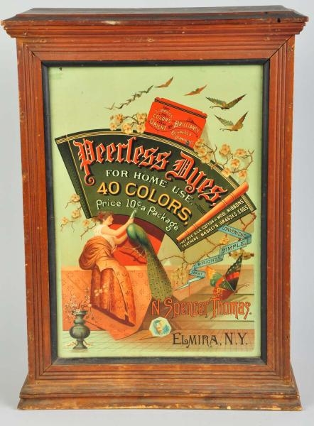 EARLY PEERLESS DYES CABINET.                      
