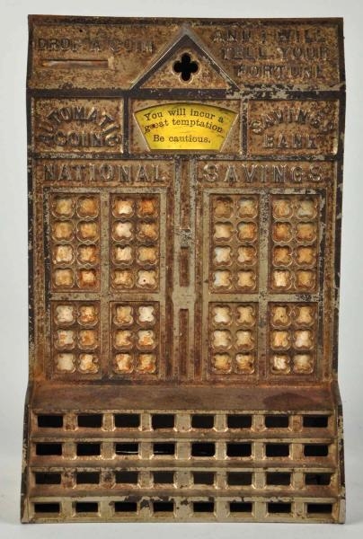 CAST IRON AUTOMATIC COIN SAVINGS REGISTER BANK.   