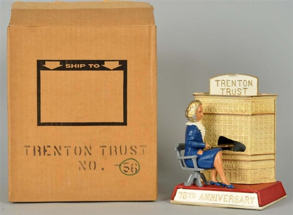 CAST IRON TRENTON TRUST BANK #56 IN ORIGINAL BOX. 