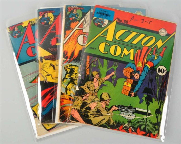 LOT OF EARLY ACTION COMICS GOLDEN AGE COMIC BOOKS 
