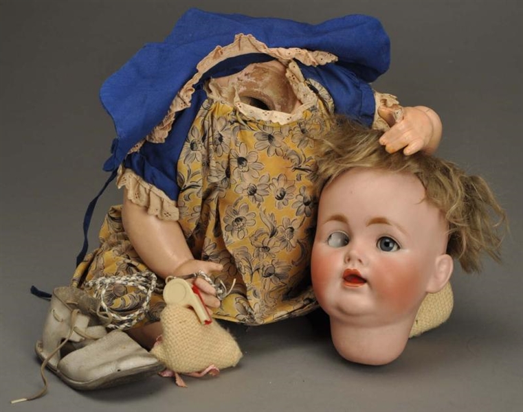 LARGE BISQUE CHARACTER BABY DOLL.                 