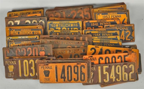 LOT OF APPROX. 70: PENNSYLVANIA LICENSE PLATES.   
