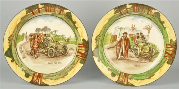 LOT OF 2: EARLY ROYAL DOULTON AUTOMOTIVE PLATES.  