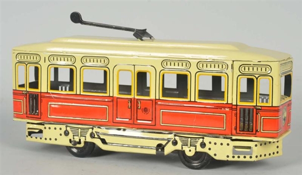 TIN LITHO TROLLEY WIND-UP TOY.                    