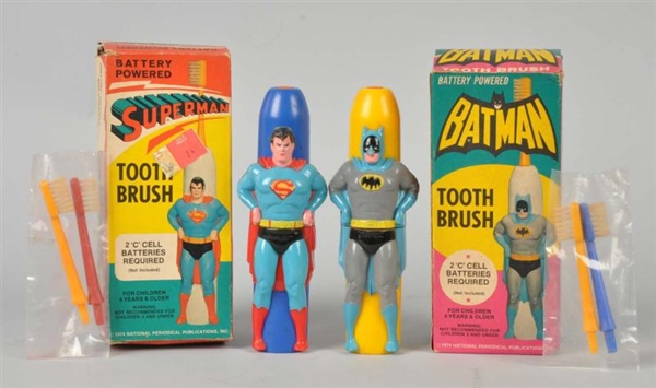LOT OF 2: BATTERY-POWERED SUPERHERO TOOTHBRUSHES. 