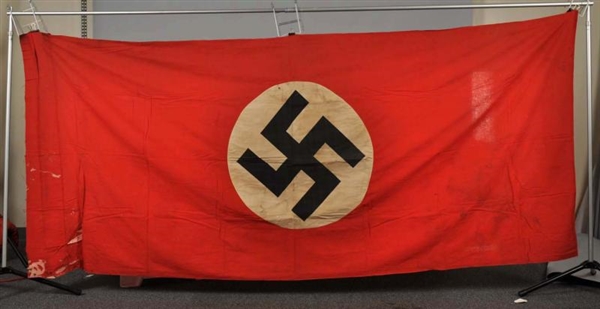 LOT OF 3: GERMAN NAZI MILITARY FLAGS.             