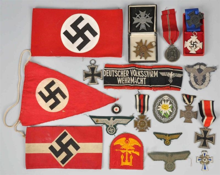 GERMAN NAZI MILITARY MEDALS, BADGES, & PATCHES.   
