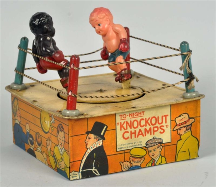 TIN & CELLULOID MARX KNOCKOUT CHAMPS WIND-UP TOY. 
