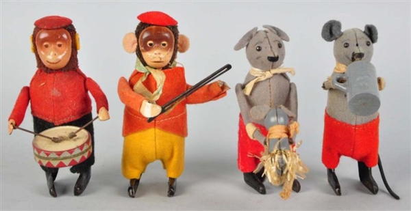 LOT OF 4: SCHUCO ANIMAL WIND-UP TOYS.             