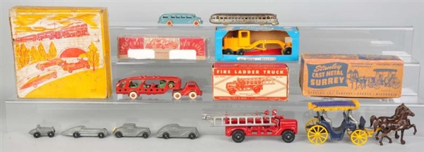 LOT OF CAST IRON & DIECAST VEHICLE TOYS.          