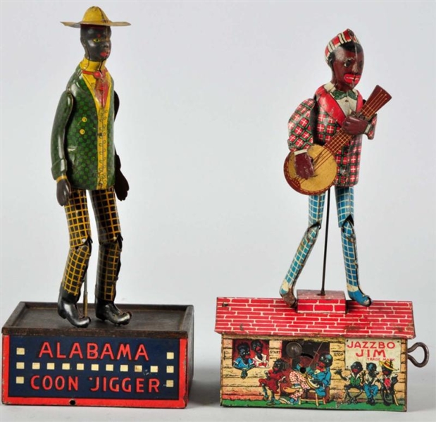 LOT OF 2: TIN LITHO ROOF DANCING WIND-UP TOYS.    