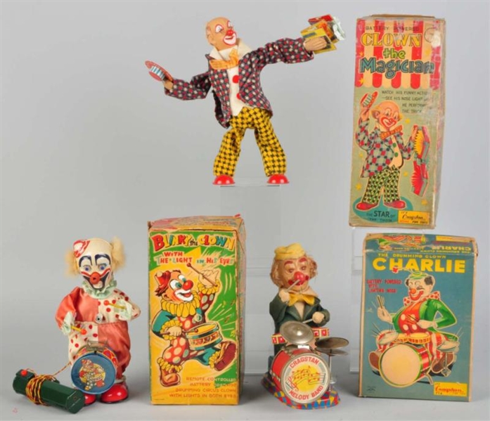 LOT OF 3: CLOWN BATTERY-OPERATED TOYS.            