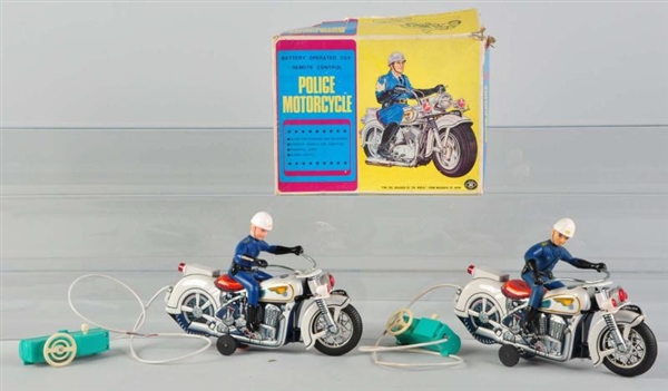 LOT OF 2: POLICE MOTORCYCLE BATTERY-OP TOYS.      