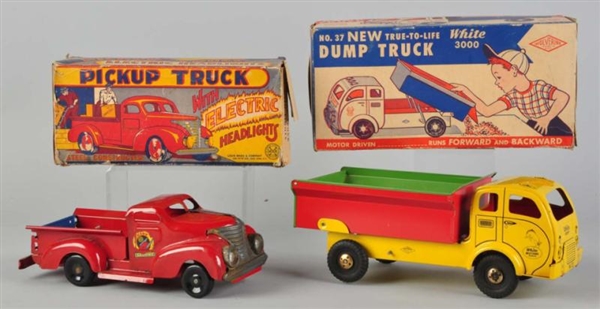 LOT OF 2: PRESSED STEEL PICKUP TRUCK TOYS.        
