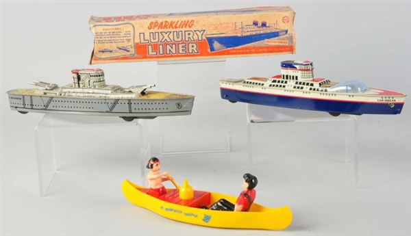 LOT OF 3: BOAT TOYS.                              