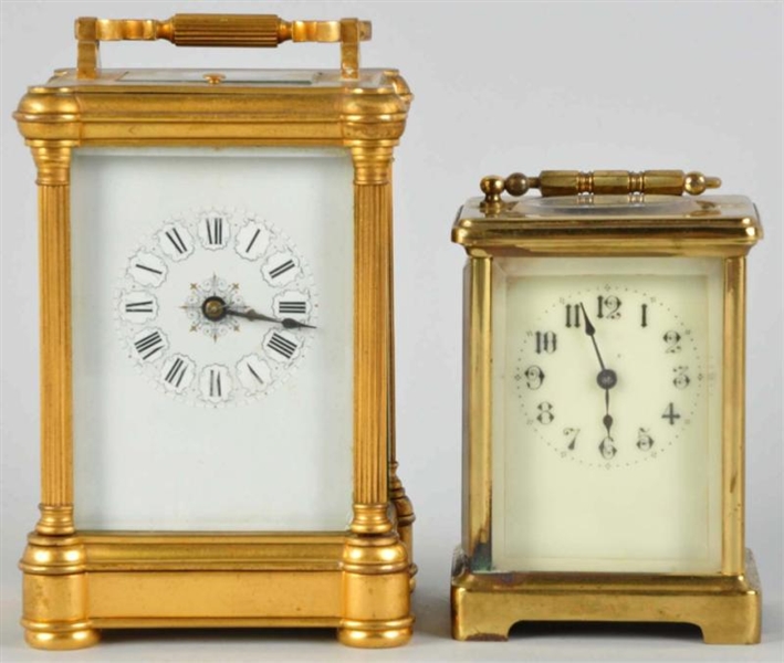 LOT OF 2: CARRIAGE CLOCKS.                        