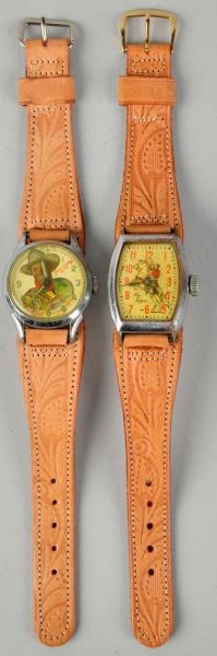 LOT OF 2: GENE AUTRY & ROY ROGERS WRIST WATCHES.  