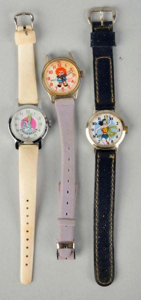 LOT OF 3: VINTAGE CHARACTER WRIST WATCHES.        