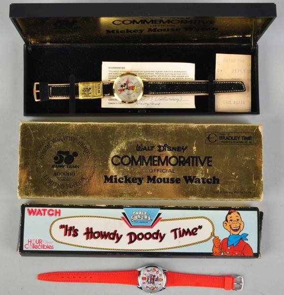 LOT OF 2: MICKEY MOUSE & HOWDY DOODY WATCHES.     
