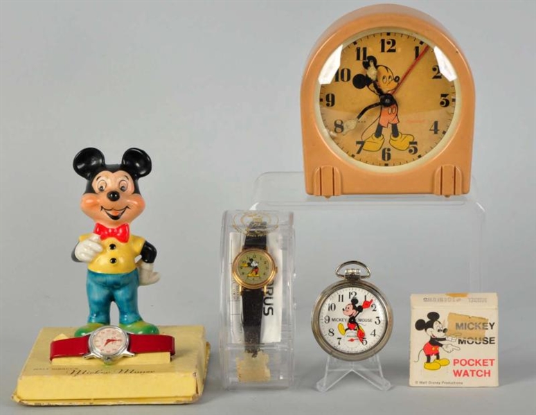 LOT OF 4: WALT DISNEY MICKEY MOUSE TIME PIECES.   