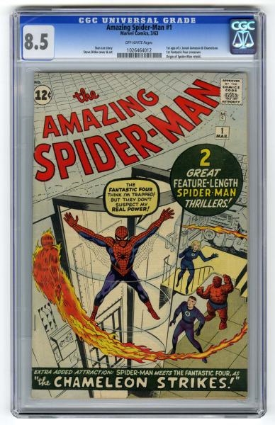 AMAZING SPIDER-MAN #1 CGC 8.5 MARVEL COMICS 3/63. 