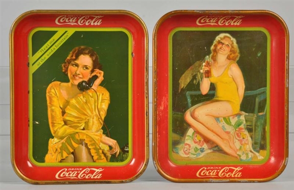 1930 & 1932 COCA-COLA SERVING TRAYS.              