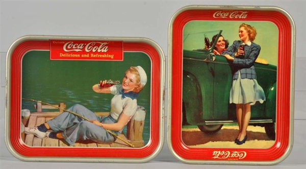 1940 & 1942 COCA-COLA SERVING TRAYS.              