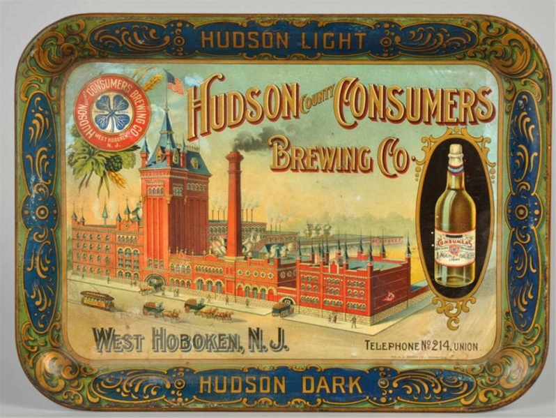 HUDSON COUNTY CONSUMERS BREWING CO. SERVING TRAY. 