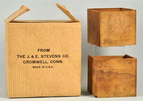 LOT OF 3: J. & E. STEVENS AND COMPANY BOXES.      