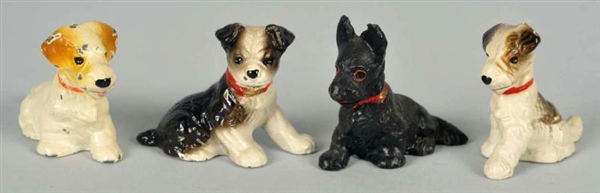 COMPLETE SET OF CAST IRON DOG PLACE CARD HOLDERS. 