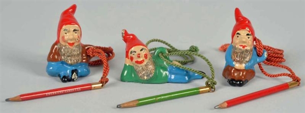 LOT OF 3: CAST IRON GNOME FIGURAL PAPERWEIGHTS.   
