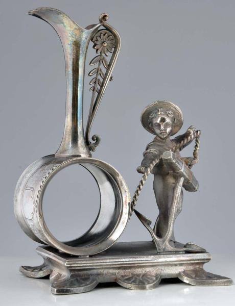 SAILOR WITH ANCHOR FIGURAL NAPKIN RING.           