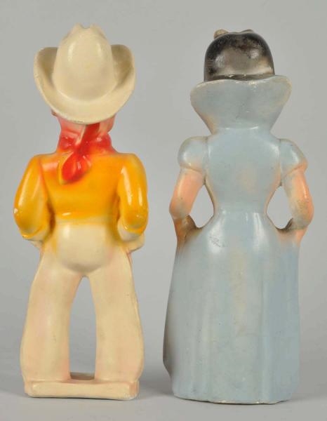 LOT OF 2: CHALK CARNIVAL FIGURES.                 
