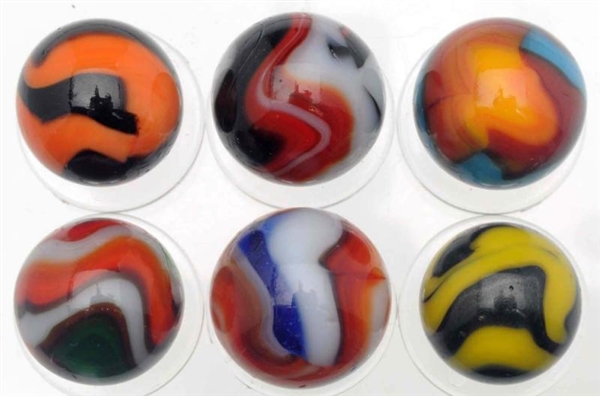 LOT OF 6: ASSORTED PELTIER MARBLES.               