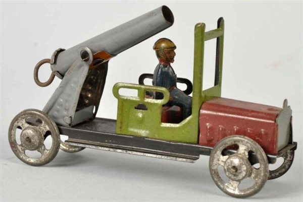 TIN LITHO CANNON CAR PENNY TOY.                   