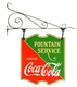 PORCELAIN COCA-COLA FOUNTAIN SERVICE SIGN.        