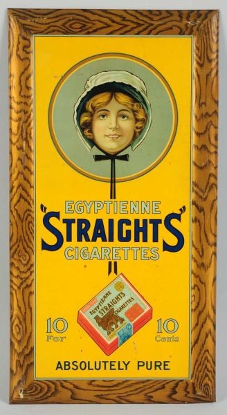 TIN EGYPTIENNE STRAIGHTS CIGARETTES SIGN.         