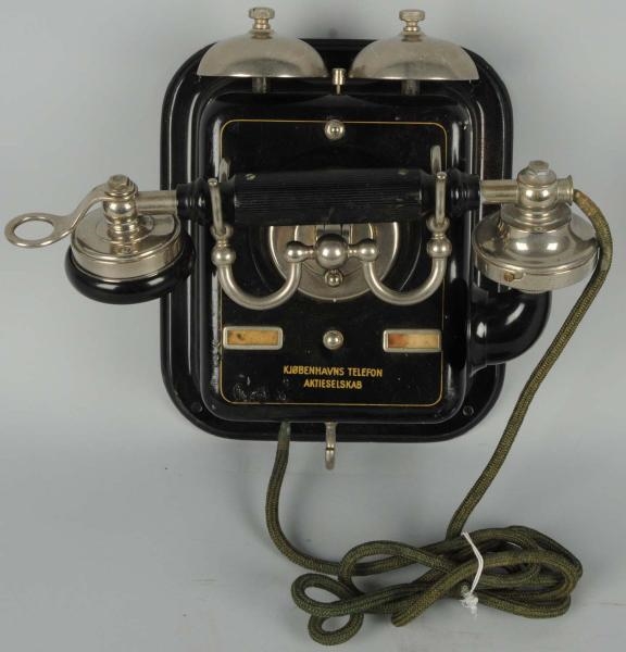 DANISH BLACK WALL TELEPHONE.                      