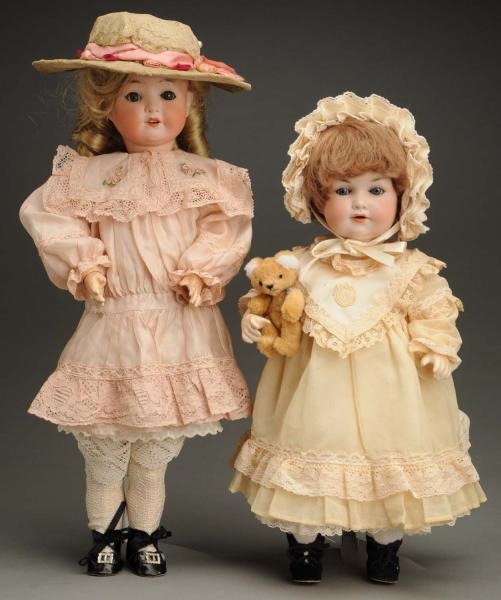 LOT OF 2 GERMAN BISQUE DOLLS.                     