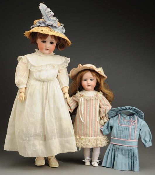 LOT OF 2 GERMAN BISQUE DOLLS.                     