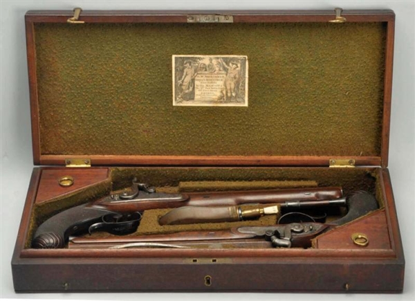 H.W. MORTIMER DUELING PISTOLS WITH CASE.          