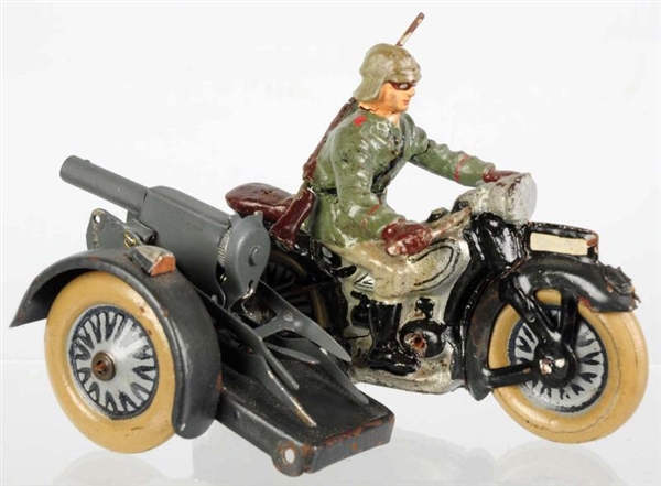 LINEOL MOTORCYCLE WITH SIDECAR & MACHINE GUN.     