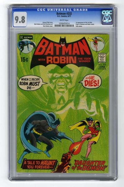 BATMAN #232 CGC 9.8 HIGHEST GRADED D.C. COMICS.   