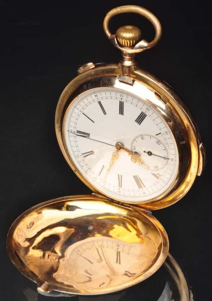 14K LEPHARE 1/4 HOUR REPEATER POCKET WATCH.       