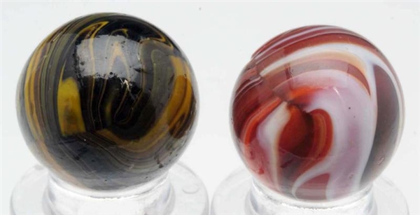 LOT OF 2: CHRISTENSEN AGATE STRIPE OPAQUE MARBLES 