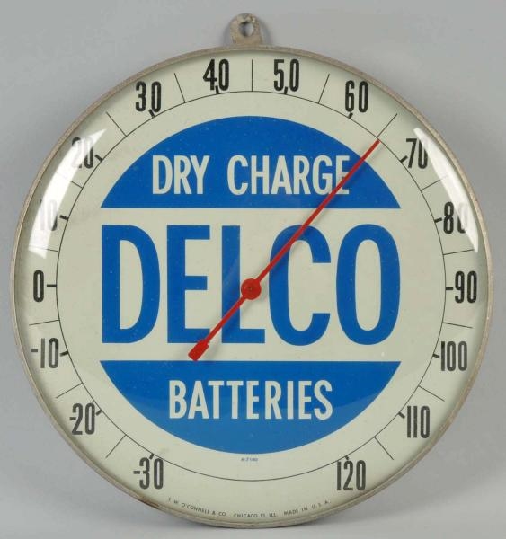 DELCO BATTERIES DIAL THERMOMETER.                 