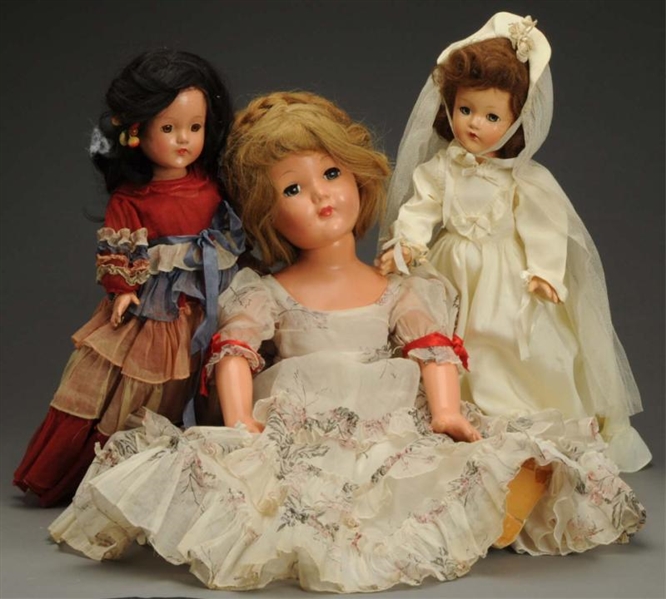 LOT OF 3 EFFANBEE COMPOSITION “LITTLE LADY” DOLLS 